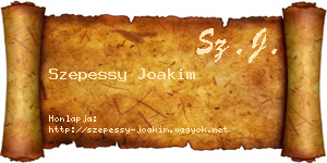 Szepessy Joakim névjegykártya